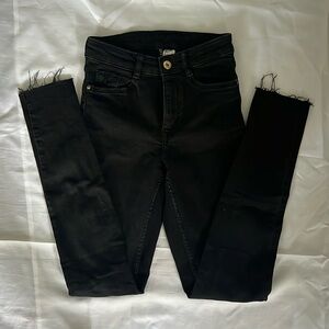 Rip Skinny Jeans Black H&M